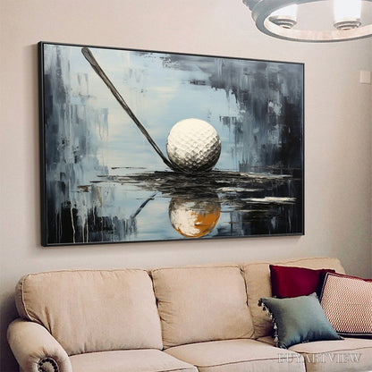 BUYARTVIEW Stroke of Genius – Textured Golf Still Life Oil Painting - image 4