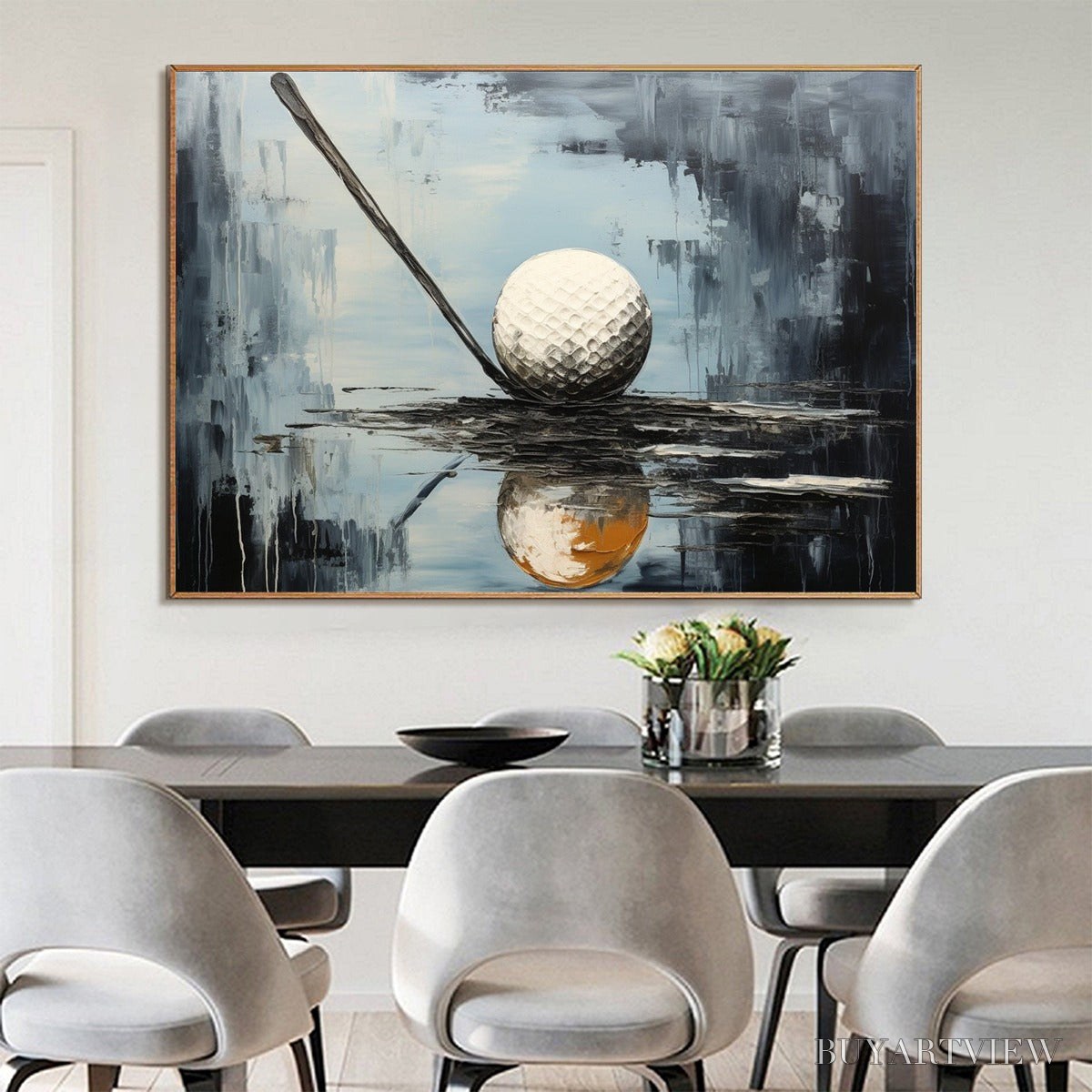 BUYARTVIEW Stroke of Genius – Textured Golf Still Life Oil Painting - image 6
