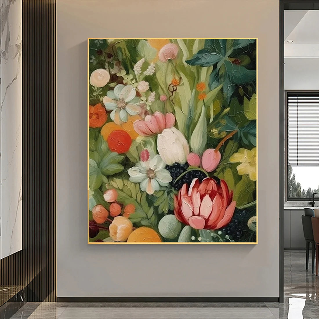 GARDEN'S GRACE: Textured Floral Still Life Oil Painting