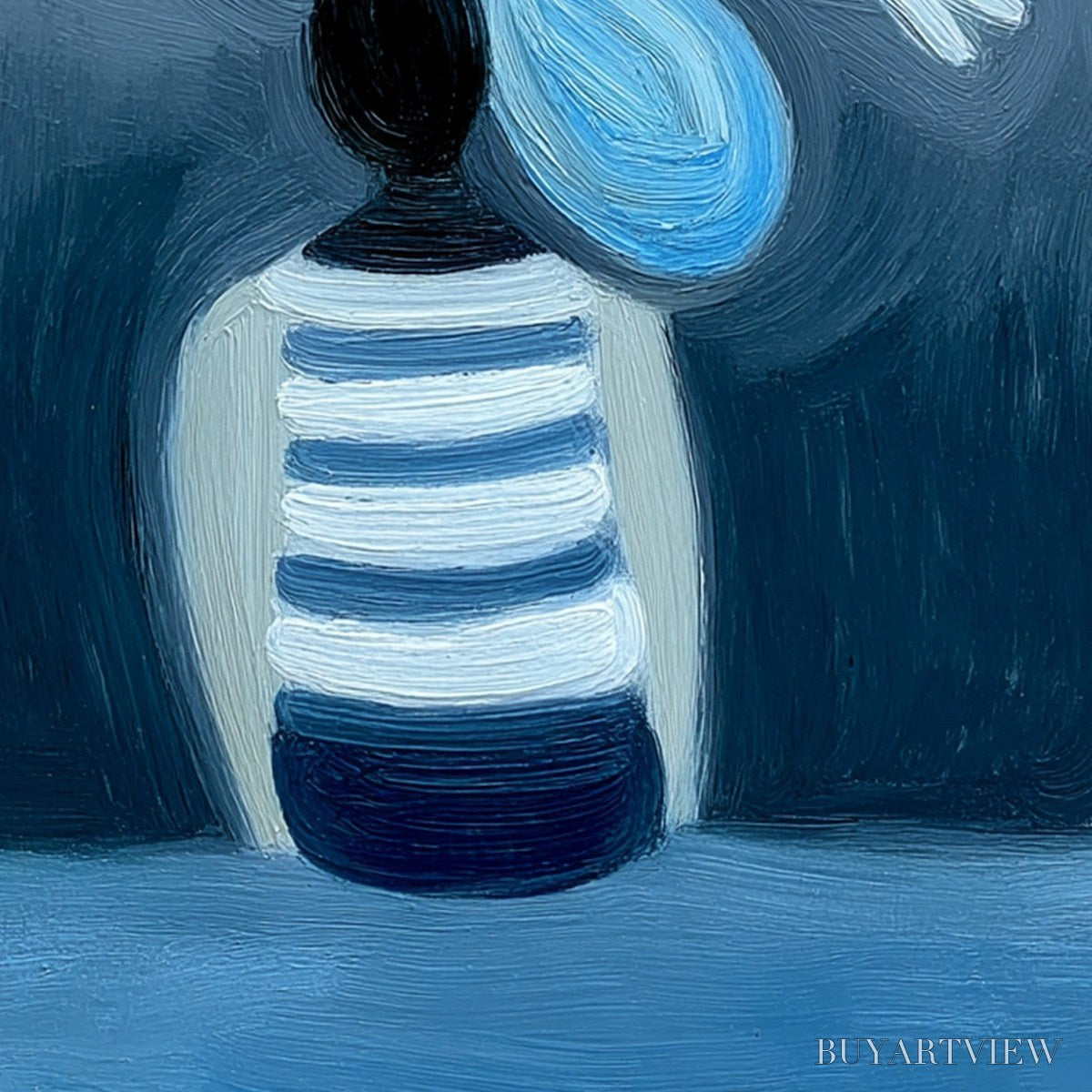 BUYARTVIEW Inner World Vertical Blue Abstract Textured Oil Painting for Wall - image 5