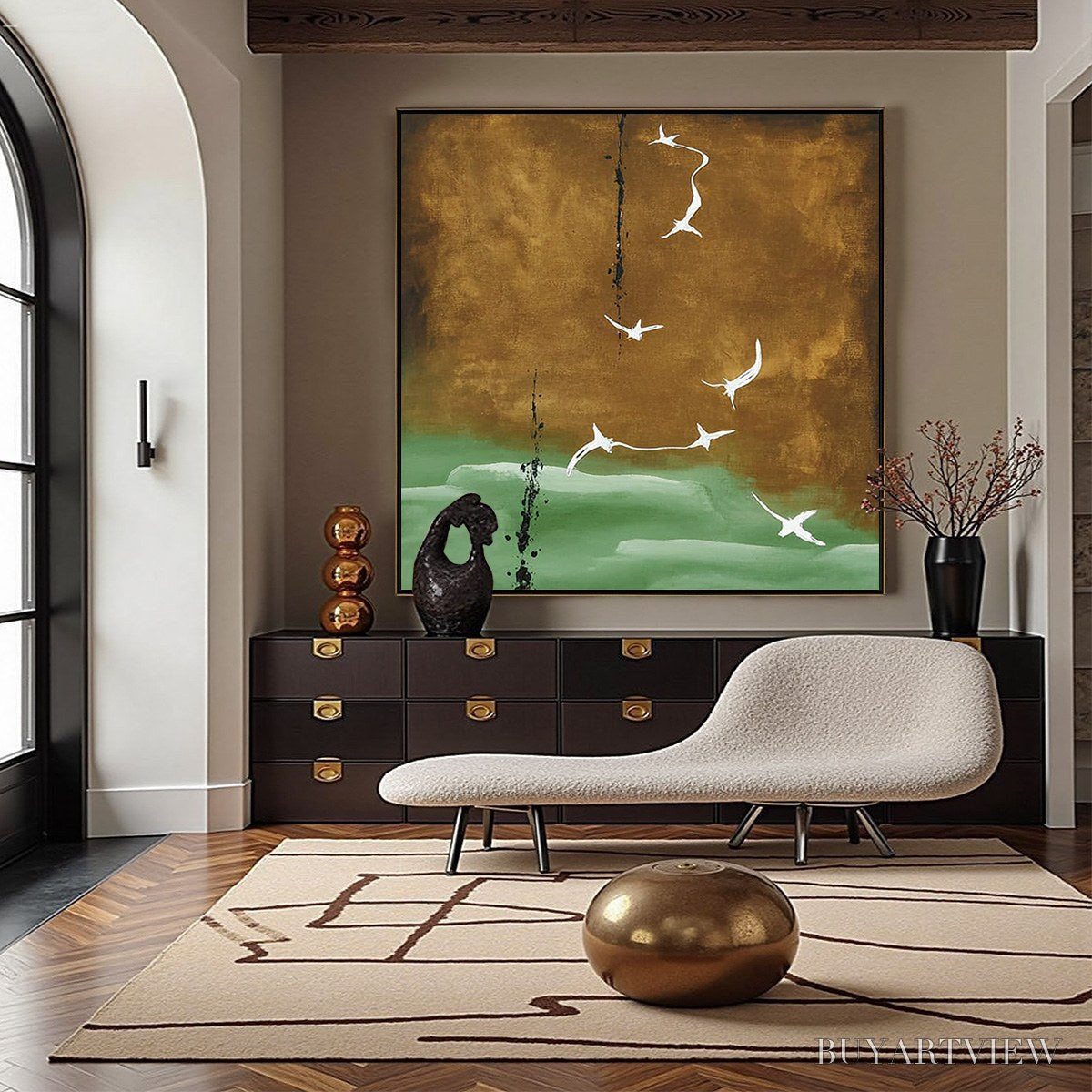 BUYARTVIEW Ascension – Wabi Sabi Inspired Abstract Bird Painting - image 2