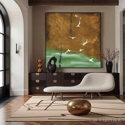 BUYARTVIEW Ascension – Wabi Sabi Inspired Abstract Bird Painting - image 2