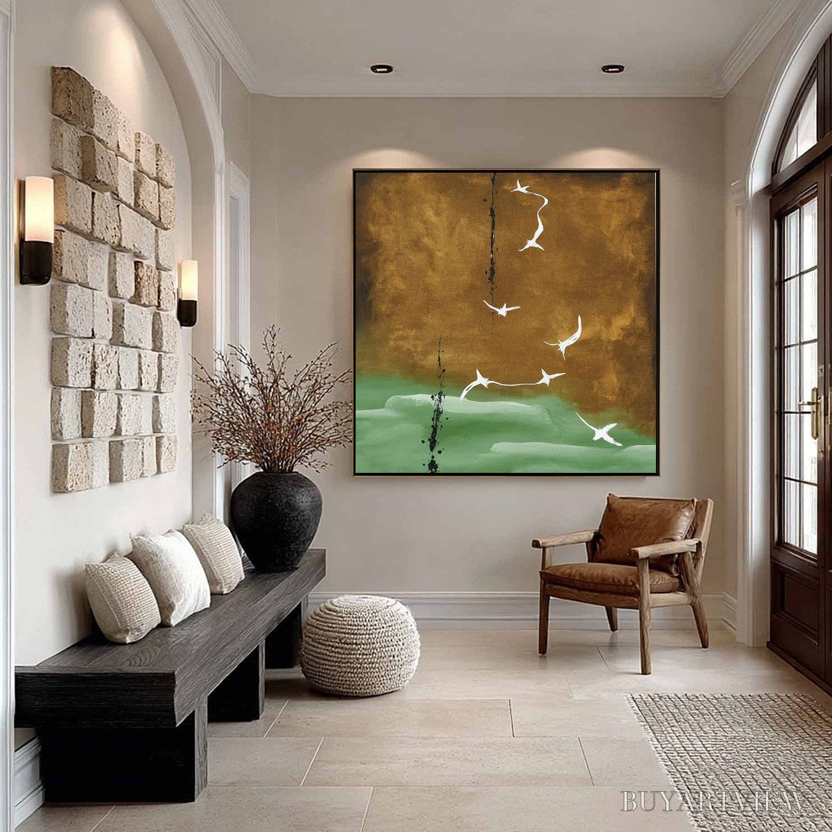 BUYARTVIEW Ascension – Wabi Sabi Inspired Abstract Bird Painting - image 4