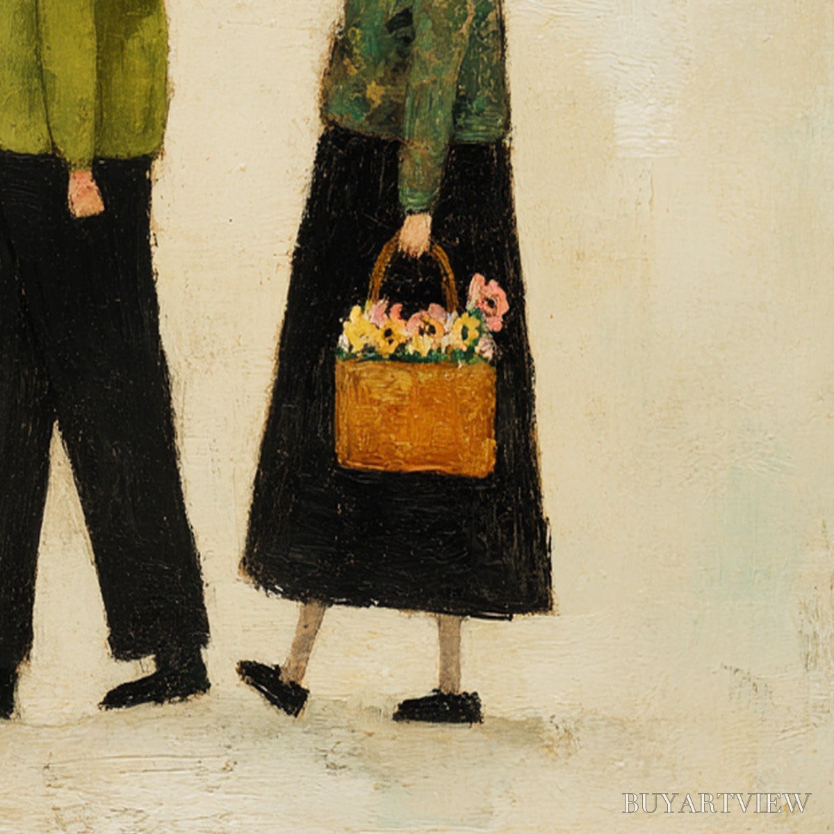 BUYARTVIEW A Lifetime'S Walk – Charming Figurative Art of an Elderly Couple and Their Dog - image 5