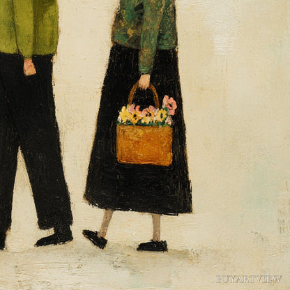 BUYARTVIEW A Lifetime'S Walk – Charming Figurative Art of an Elderly Couple and Their Dog - image 5