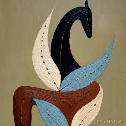 BUYARTVIEW Earthen Steed – Textured Wabi Sabi Abstract Horse Painting - image 3