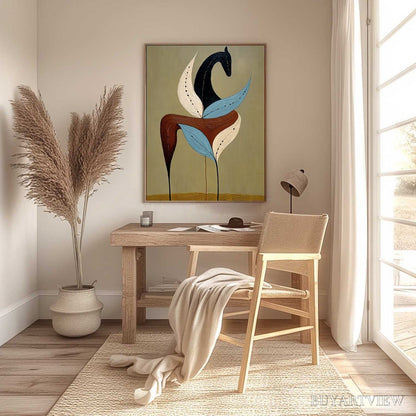 BUYARTVIEW Earthen Steed – Textured Wabi Sabi Abstract Horse Painting - image 6
