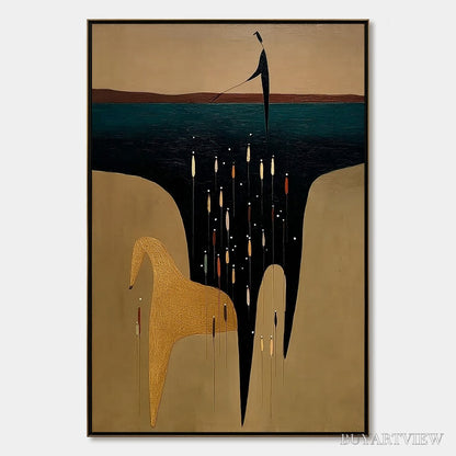 BUYARTVIEW the Ferryman'S Passage – Vertical Abstract Figurative - image 1