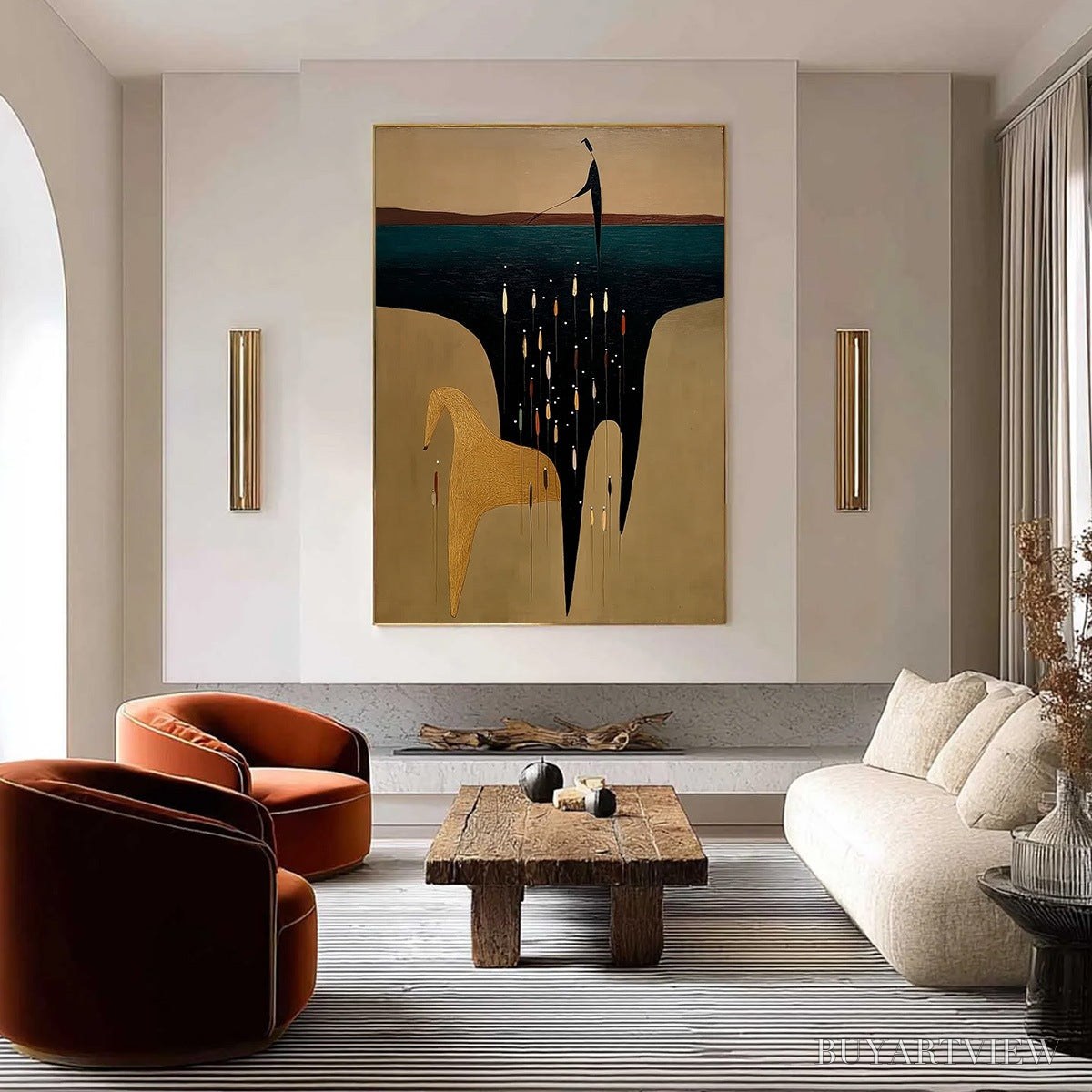 BUYARTVIEW the Ferryman'S Passage – Vertical Abstract Figurative - image 4