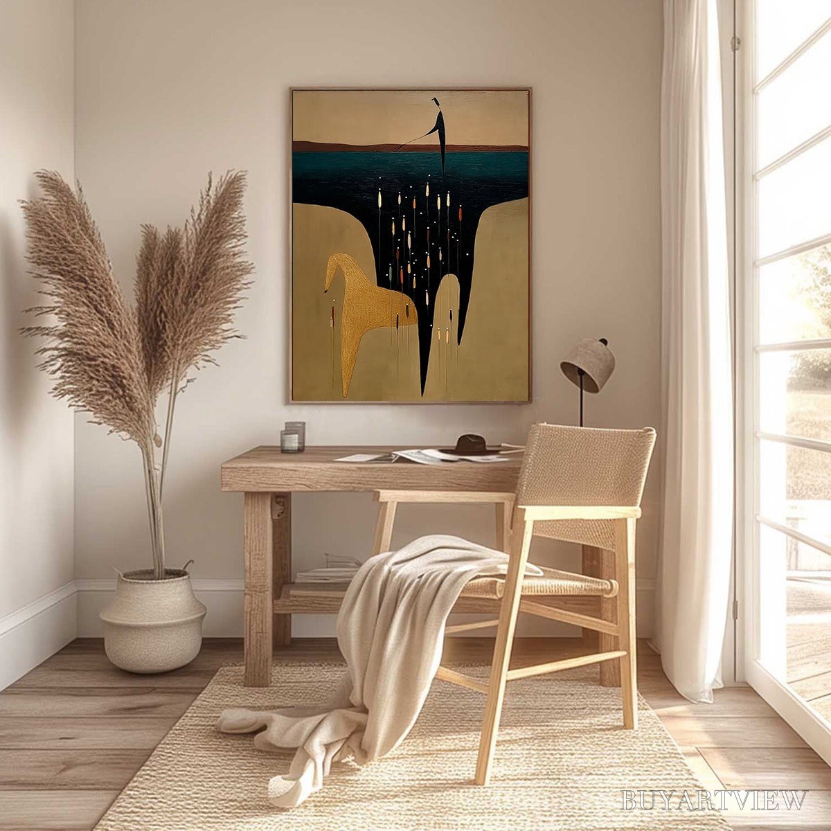 BUYARTVIEW the Ferryman'S Passage – Vertical Abstract Figurative - image 6