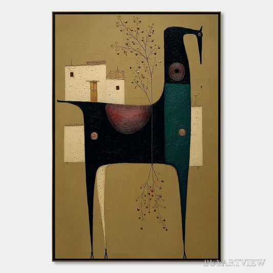 BUYARTVIEW Nomad'S Haven – Textured Wabi Sabi Abstract Animal - image 1