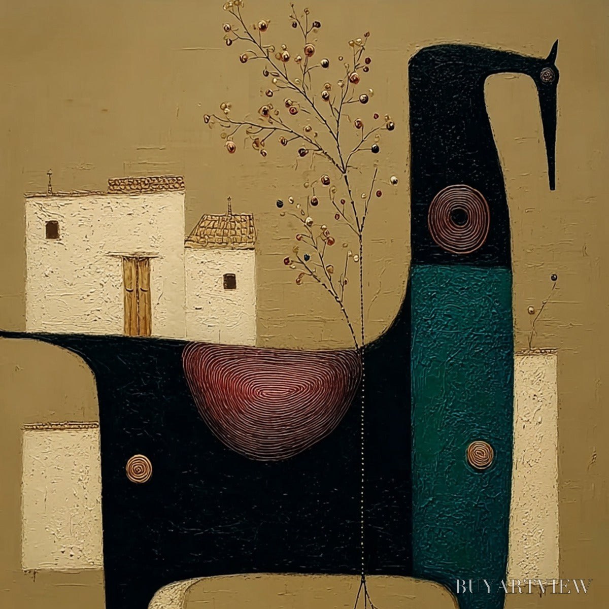 BUYARTVIEW Nomad'S Haven – Textured Wabi Sabi Abstract Animal - image 3