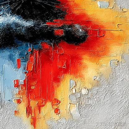 BUYARTVIEW Midnight Gaze – Textured Abstract Black Cat Painting - image 3
