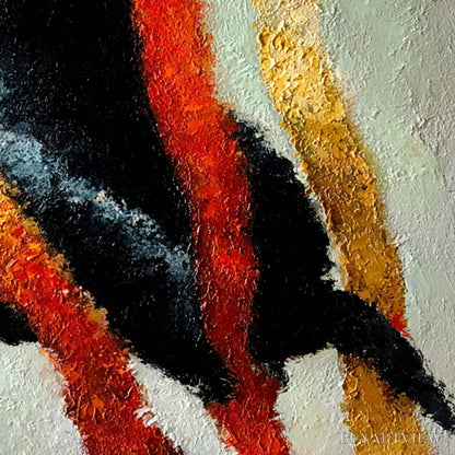 BUYARTVIEW Golden Gaze – Textured Impasto Black Cat Painting with Golden Accents - image 3