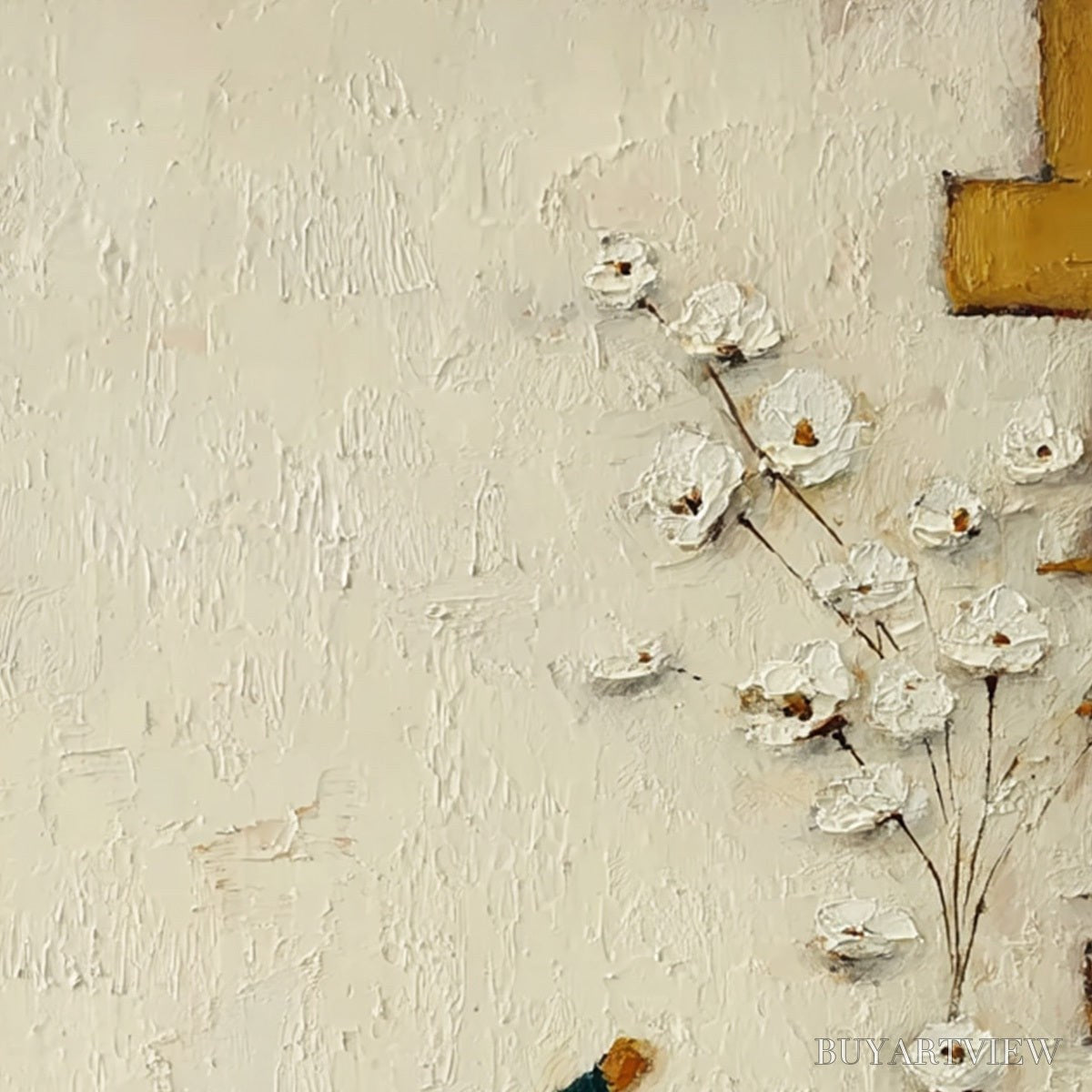 BUYARTVIEW Moments in Passing – Textured Minimalist Impasto Painting of a Daily Stroll - image 5