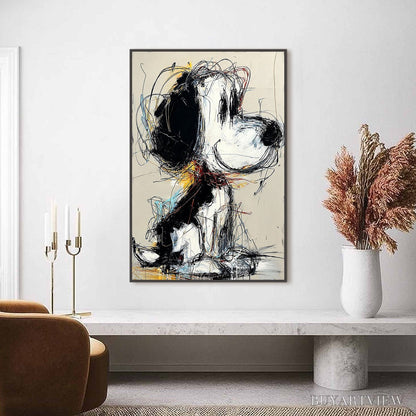BUYARTVIEW Nostalgic Scribble – Expressive Pop Art Dog Painting for Modern Decor - image 4