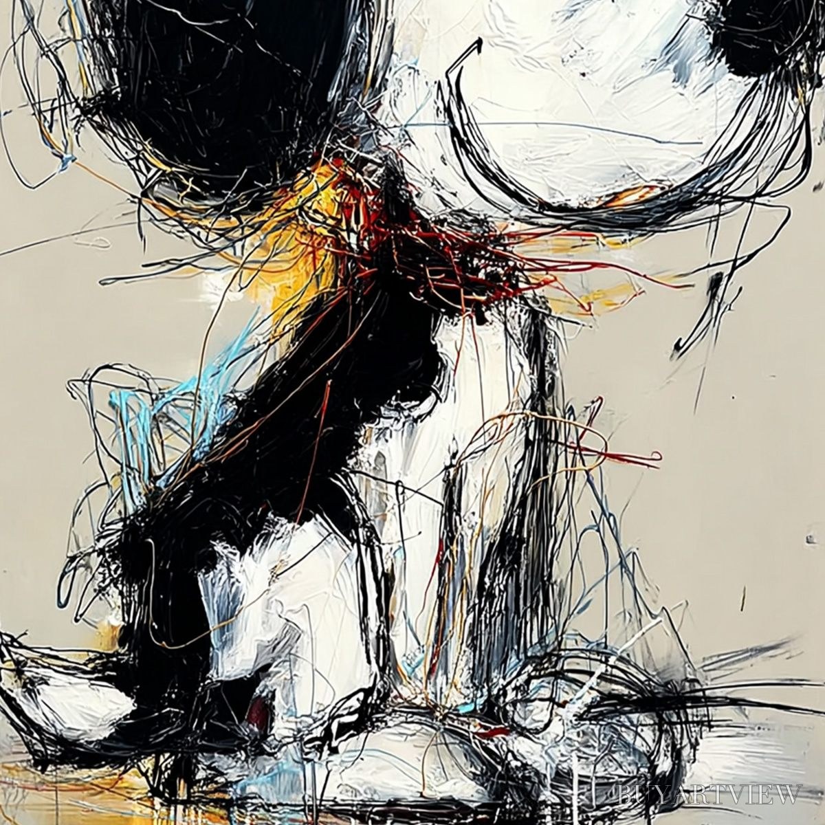 BUYARTVIEW Nostalgic Scribble – Expressive Pop Art Dog Painting for Modern Decor - image 5