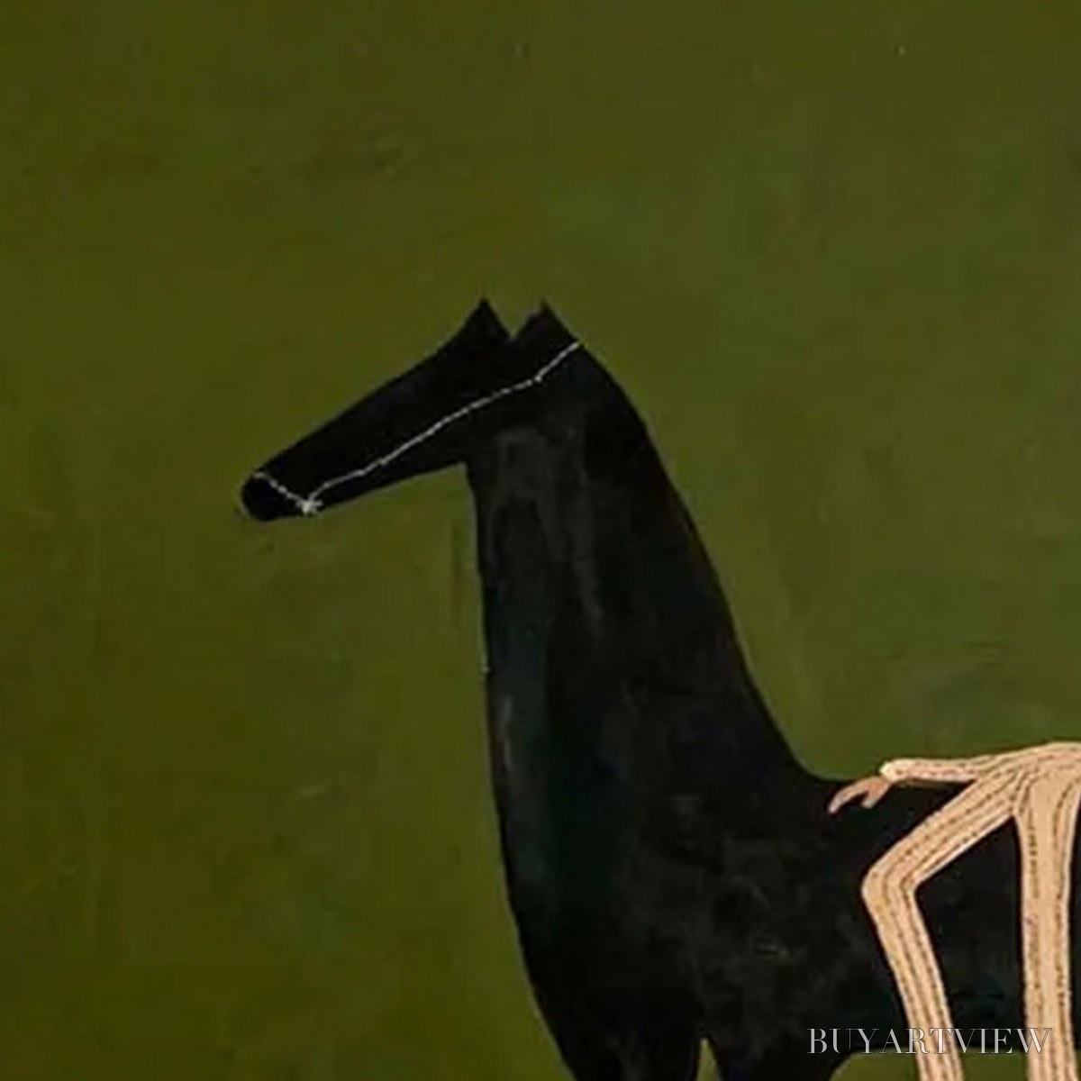 BUYARTVIEW the Companion – Modern Figurative Painting of a Horse and Rider - image 3