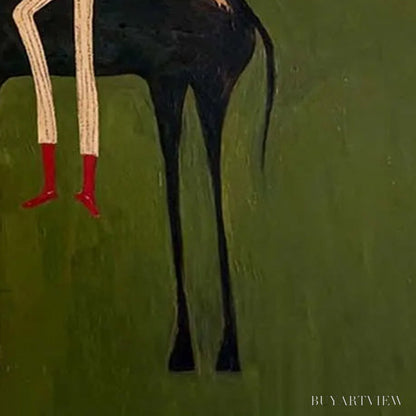 BUYARTVIEW the Companion – Modern Figurative Painting of a Horse and Rider - image 5