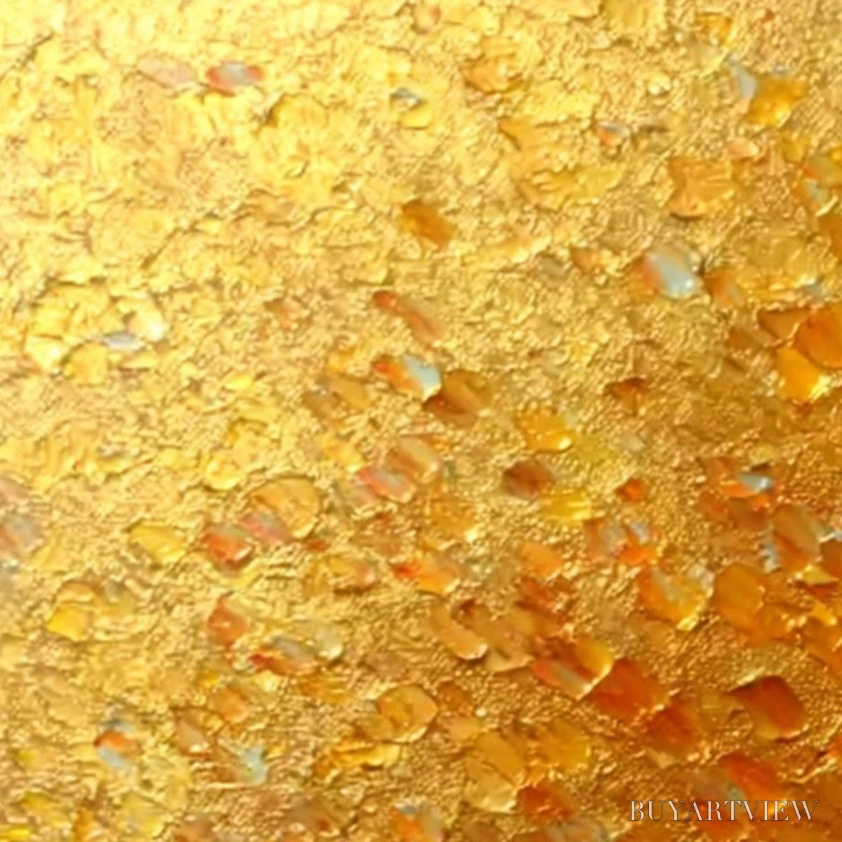BUYARTVIEW Golden Catch – Textured Gold Leaf Abstract Cat Painting - image 4