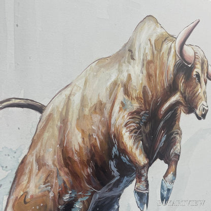 BUYARTVIEW Clash of Forces – Panoramic Wildlife Oil Painting - image 6