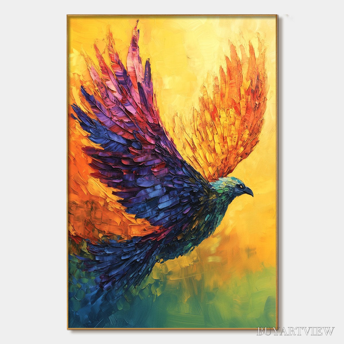 BUYARTVIEW Flight of Fancy – Textured Impasto Bird Oil Painting - image 1