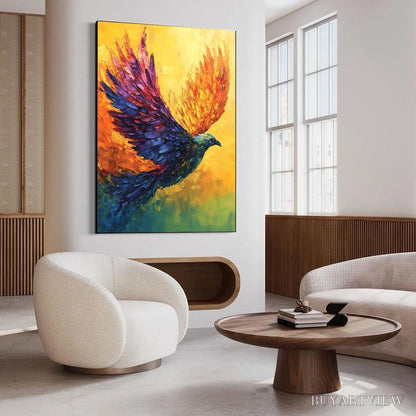 BUYARTVIEW Flight of Fancy – Textured Impasto Bird Oil Painting - image 4