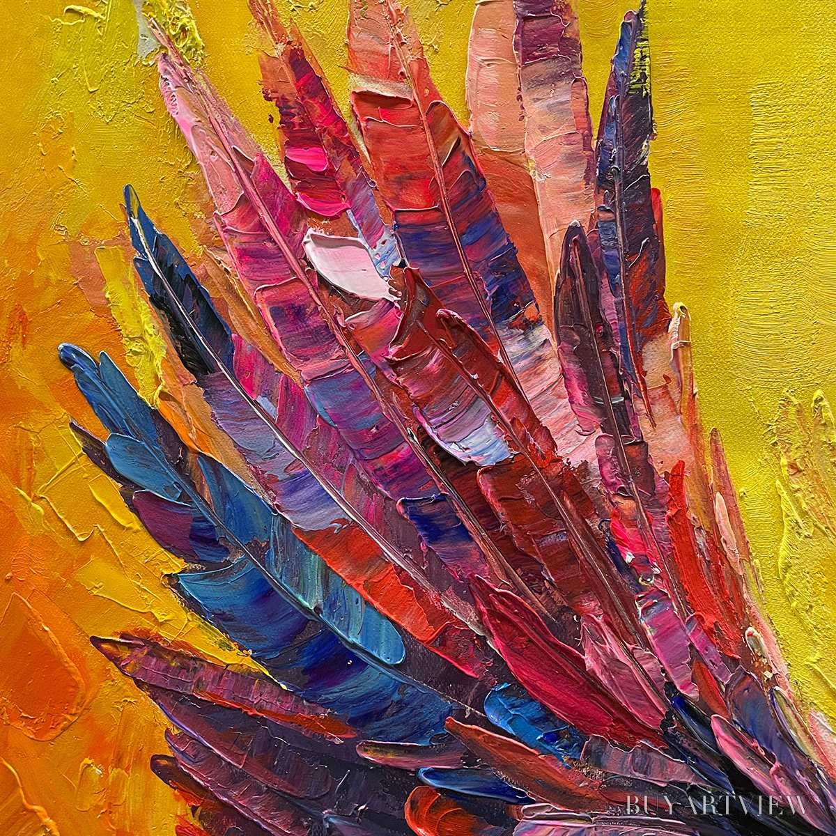 BUYARTVIEW Flight of Fancy – Textured Impasto Bird Oil Painting - image 5