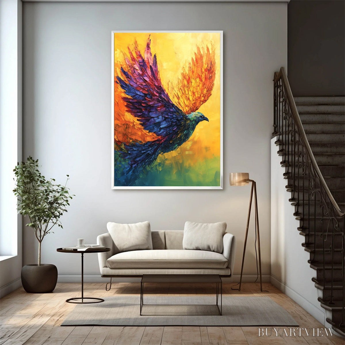 BUYARTVIEW Flight of Fancy – Textured Impasto Bird Oil Painting - image 6