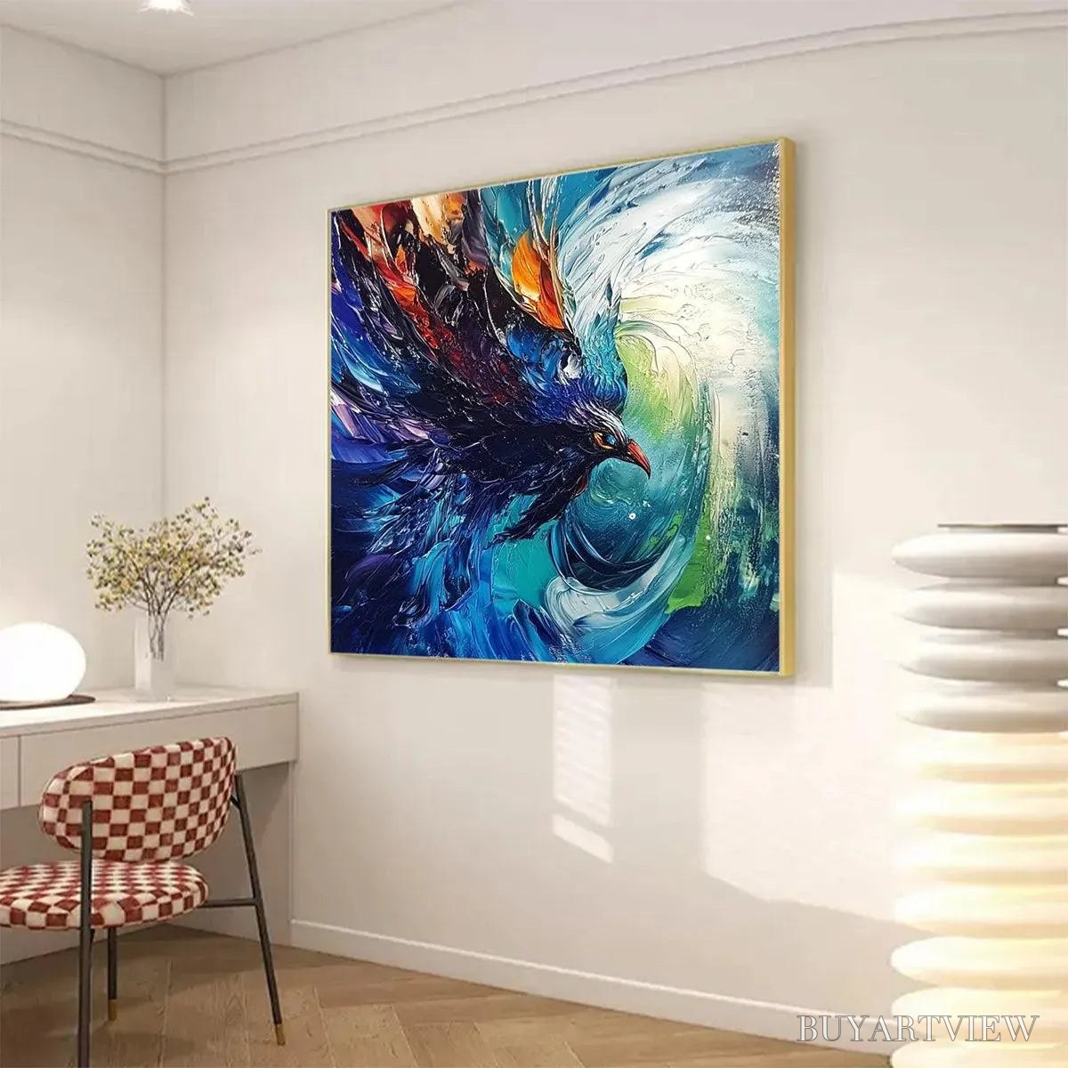 BUYARTVIEW Storm Razor – Dynamic Impasto Bird Painting - image 4