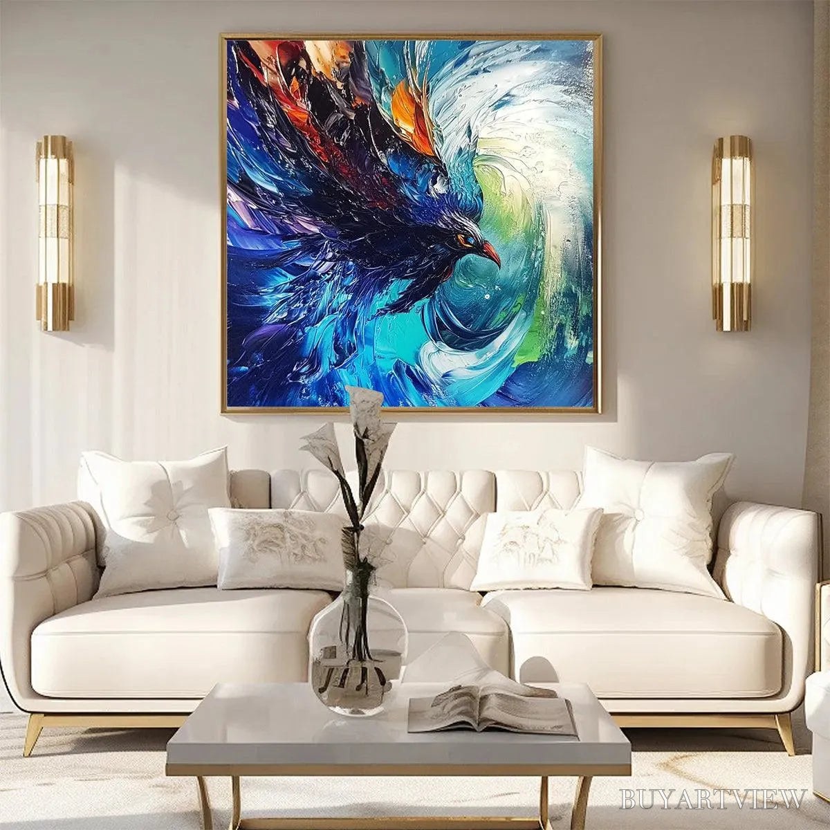 BUYARTVIEW Storm Razor – Dynamic Impasto Bird Painting - image 6