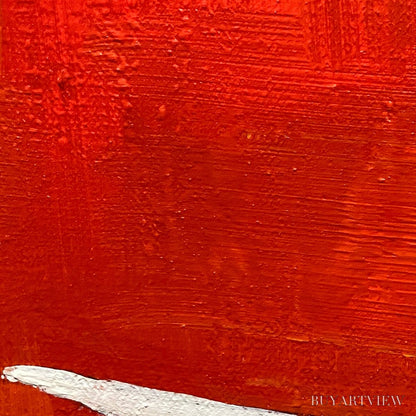 BUYARTVIEW Minimalist Cat On Red Panoramic – Cat Painting, Panoramic , Minimalist Decor - image 5