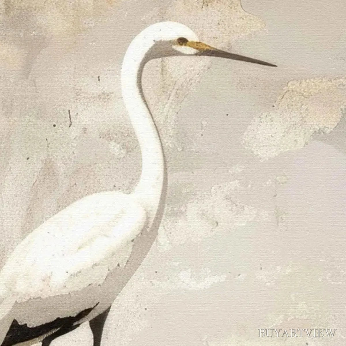 BUYARTVIEW White Heron Panoramic – Heron Painting, Panoramic , Bird Art - image 3