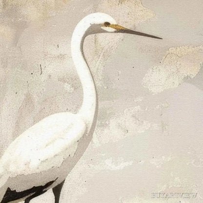 BUYARTVIEW White Heron Panoramic – Heron Painting, Panoramic , Bird Art - image 3