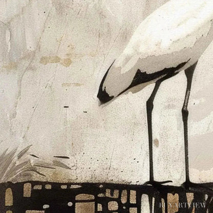 BUYARTVIEW White Heron Panoramic – Heron Painting, Panoramic , Bird Art - image 5