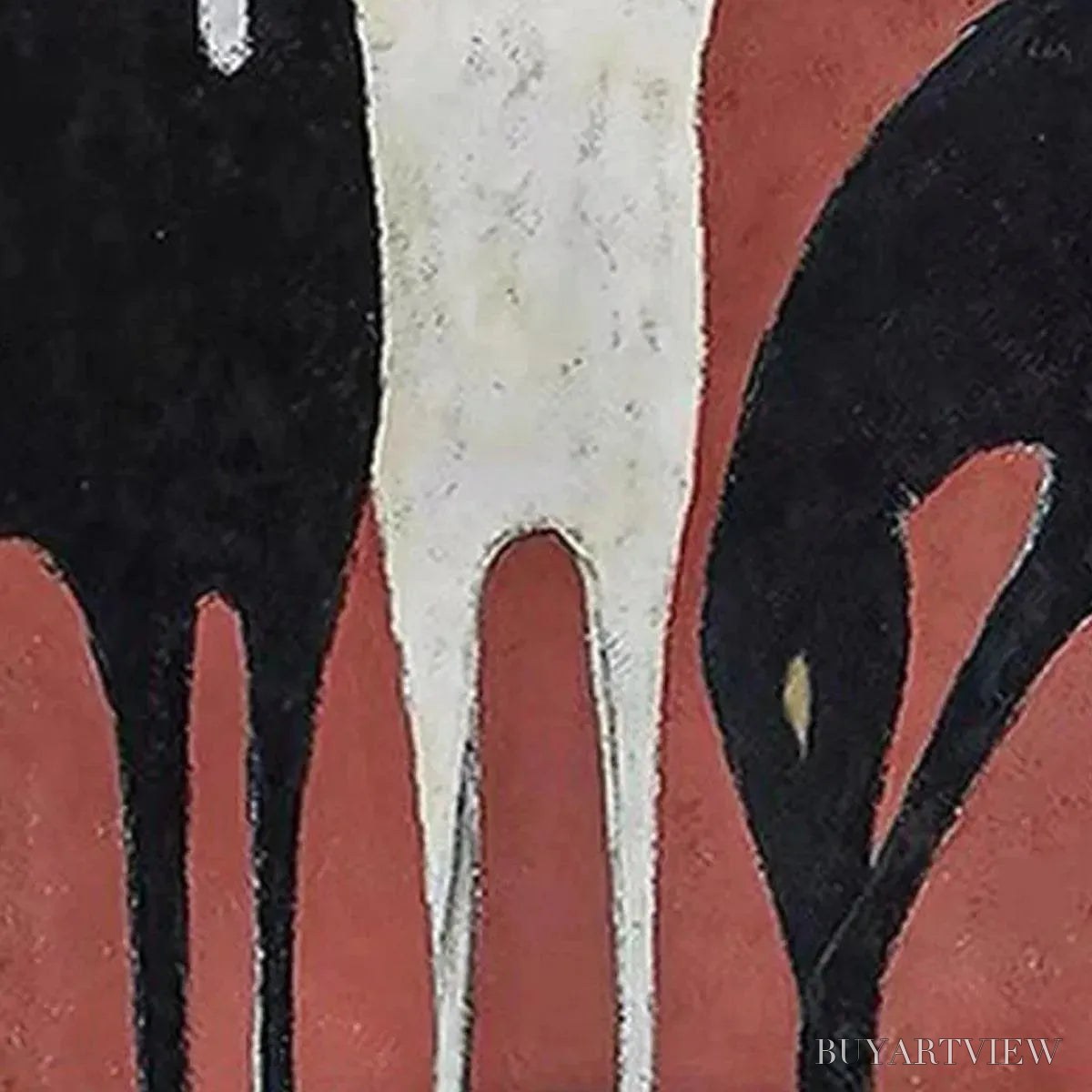 BUYARTVIEW Three Horses On Red – Minimalist Horse Painting, Vertical - image 3