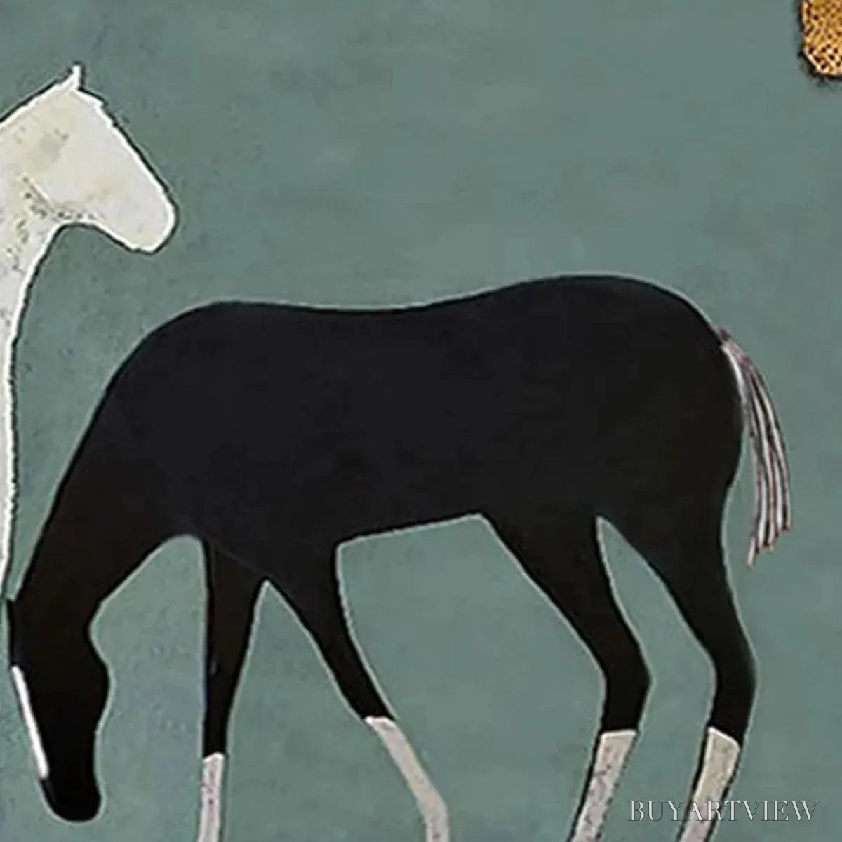 BUYARTVIEW Three Horses Under the Moon – Minimalist Horse Painting, Panoramic - image 5