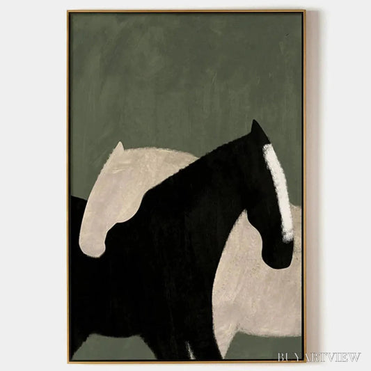 BUYARTVIEW Minimalist Horses – Abstract Horse Painting, Vertical - image 1