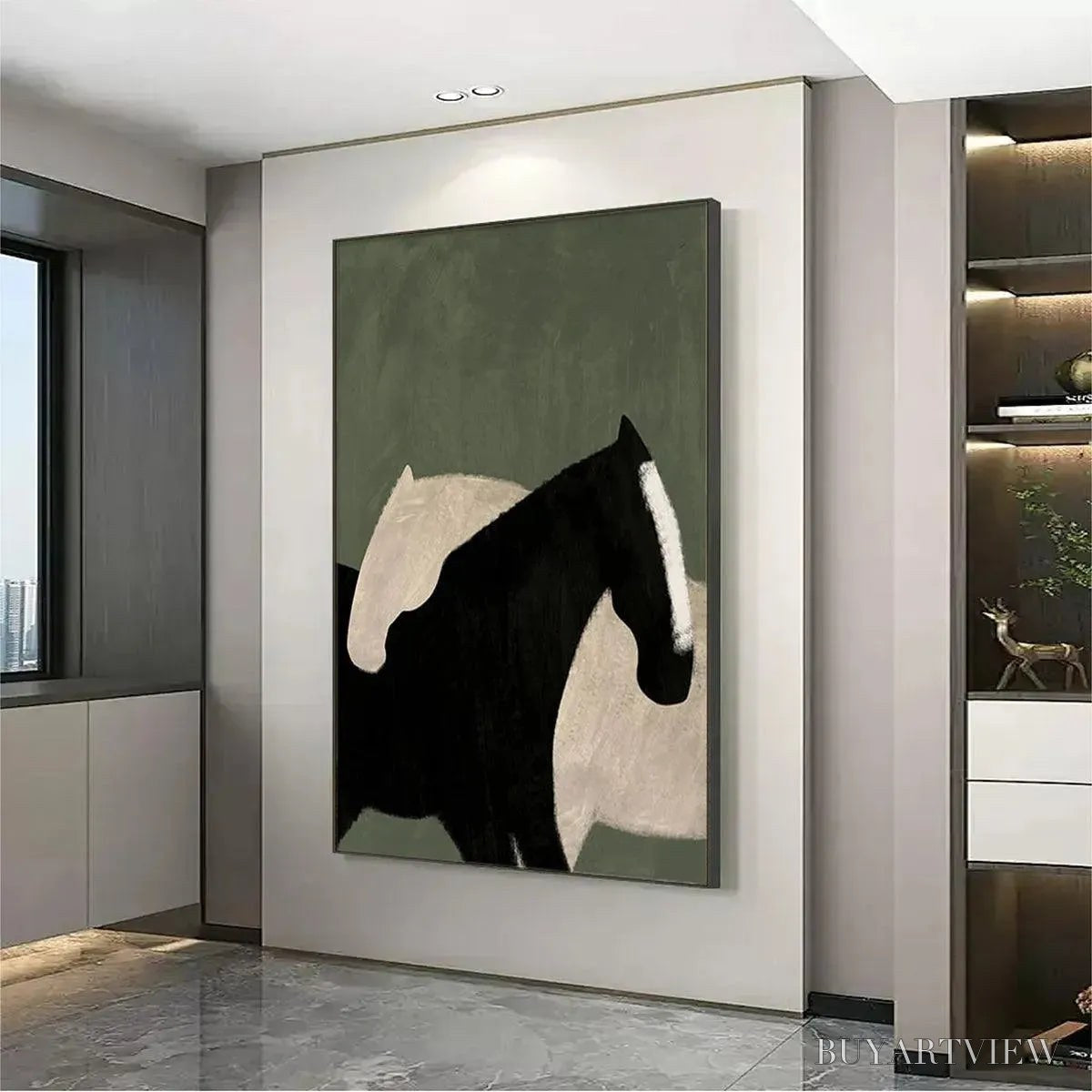 BUYARTVIEW Minimalist Horses – Abstract Horse Painting, Vertical - image 4