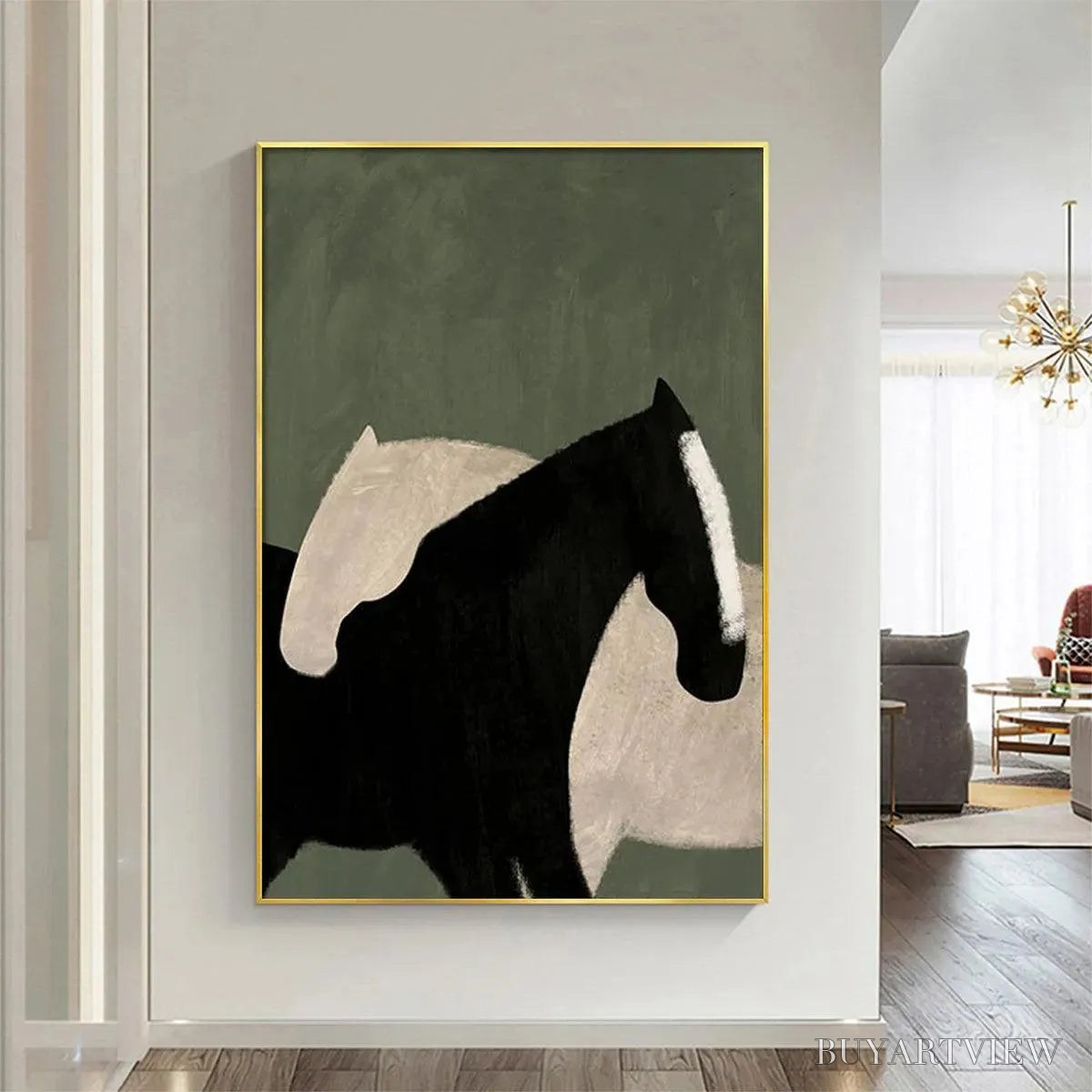 BUYARTVIEW Minimalist Horses – Abstract Horse Painting, Vertical - image 5