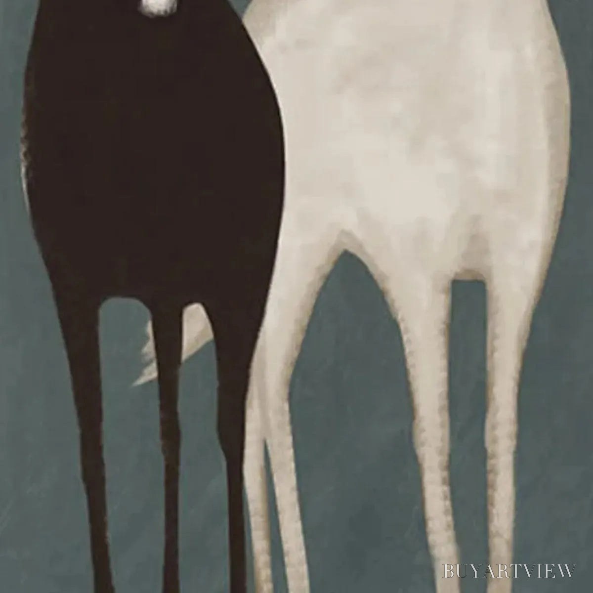 BUYARTVIEW Two Horses – Minimalist Horse Painting, Vertical - image 5