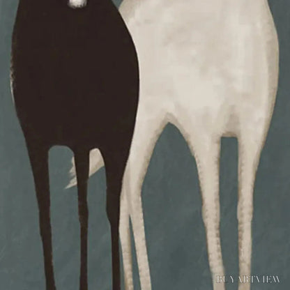 BUYARTVIEW Two Horses – Minimalist Horse Painting, Vertical - image 5