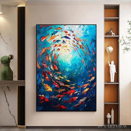 BUYARTVIEW Coral Reef Dance – Vibrant Painting of Colorful Fish - image 2