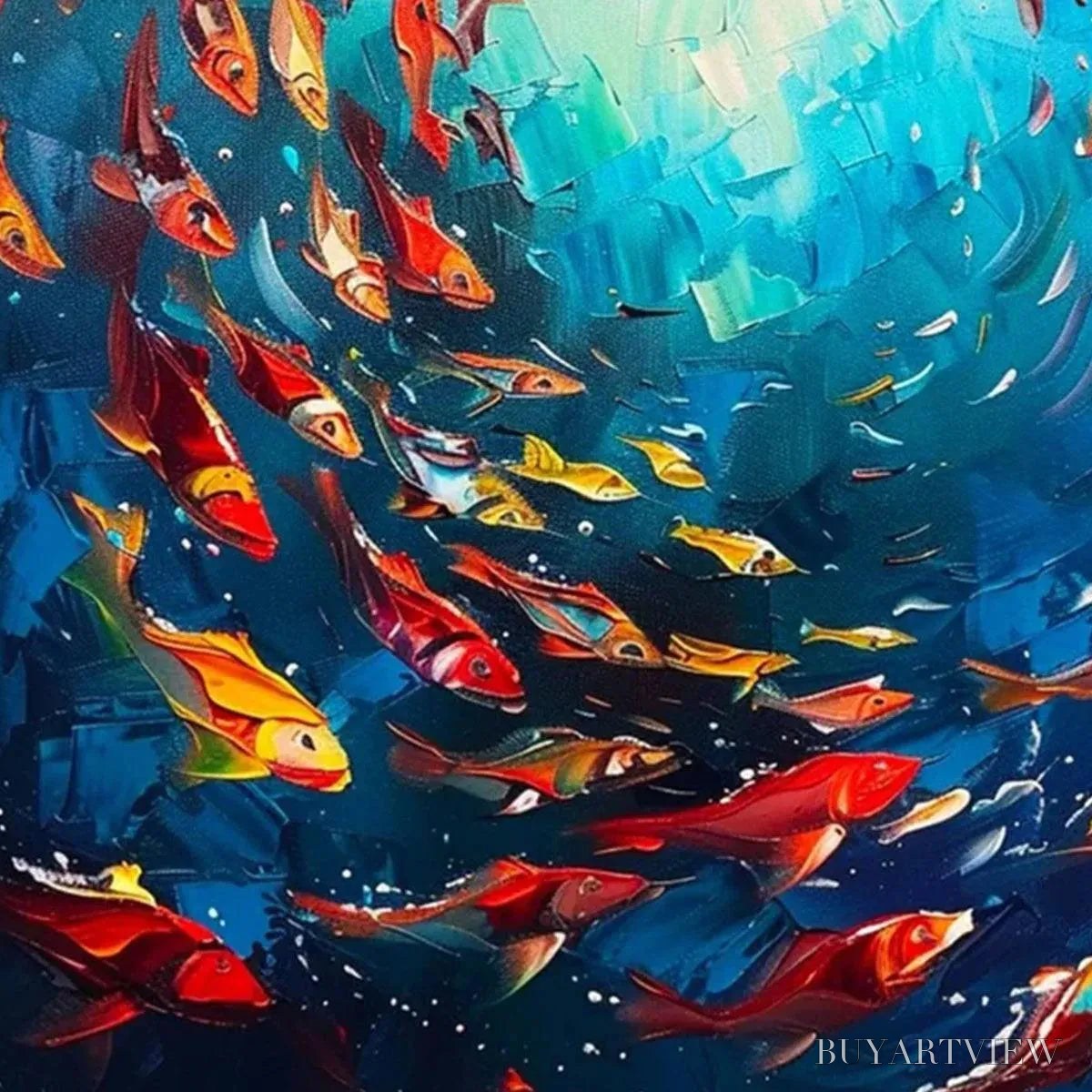 BUYARTVIEW Coral Reef Dance – Vibrant Painting of Colorful Fish - image 3