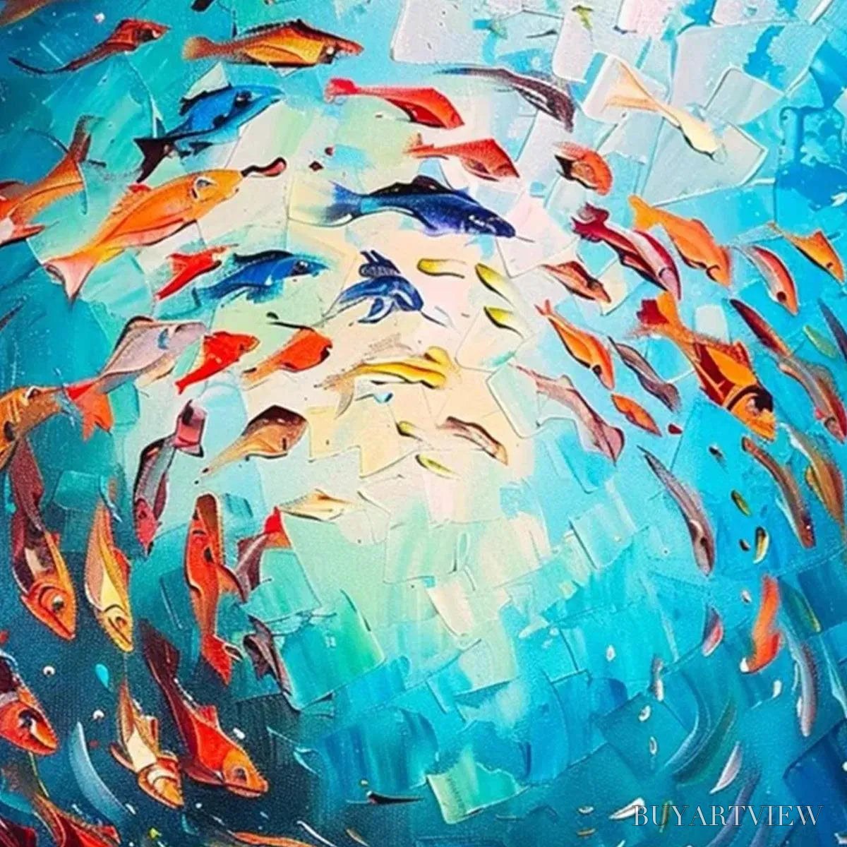 BUYARTVIEW Coral Reef Dance – Vibrant Painting of Colorful Fish - image 5