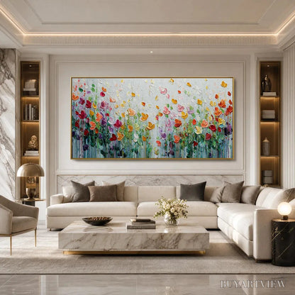 BUYARTVIEW Garden of Joy – Colorful Textured Impasto Flower Field Painting - image 4