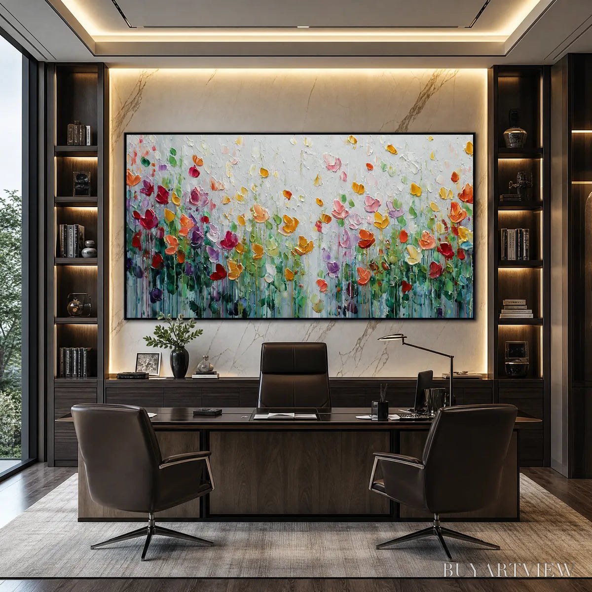 BUYARTVIEW Garden of Joy – Colorful Textured Impasto Flower Field Painting - image 6