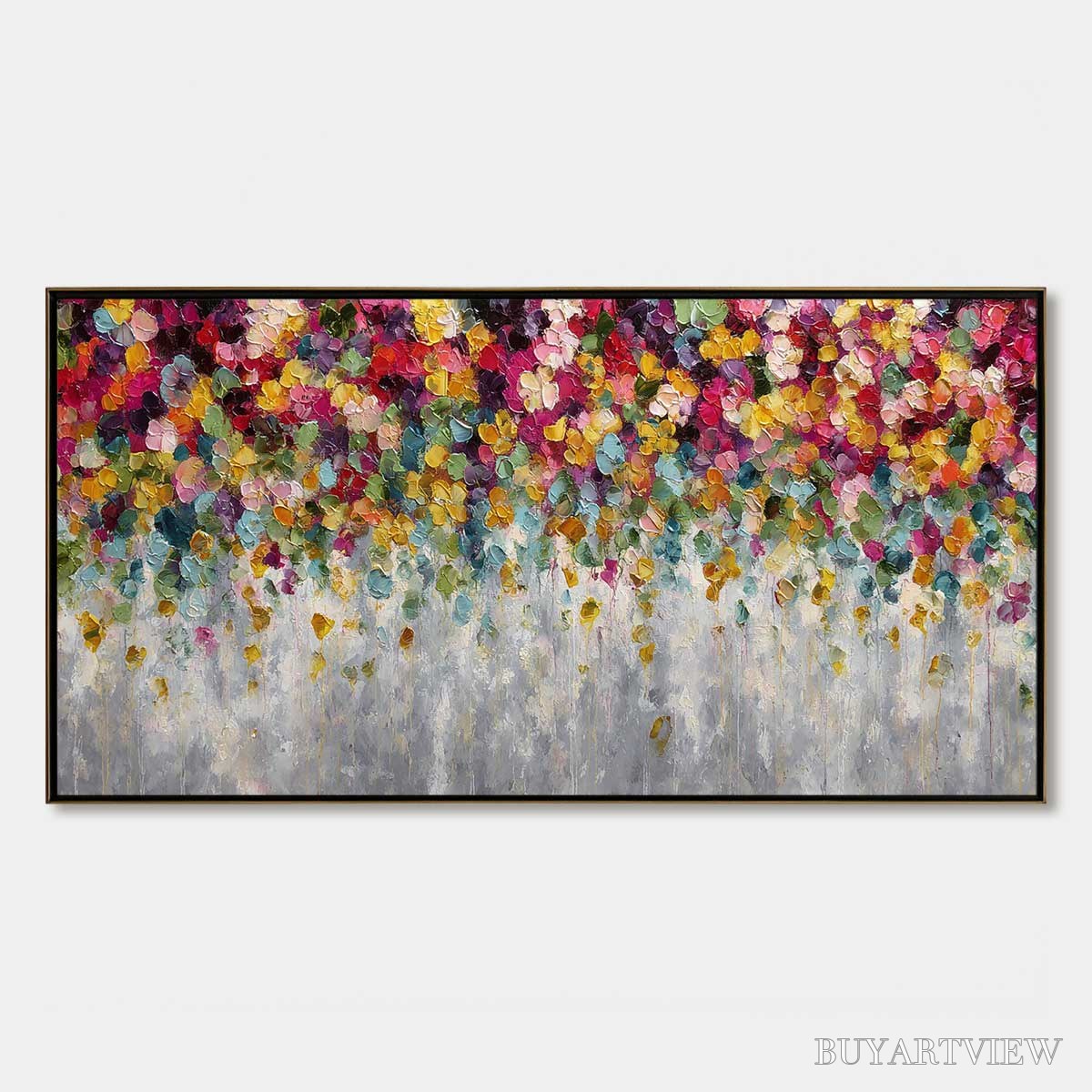 BUYARTVIEW Festival – Colorful Abstract Floral Impasto Painting - image 1