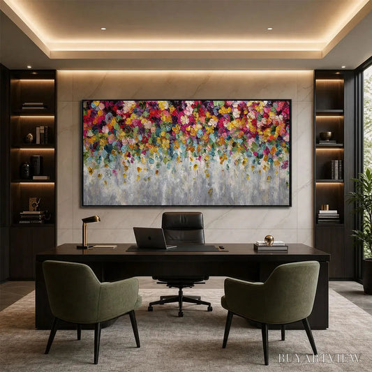 BUYARTVIEW Festival – Colorful Abstract Floral Impasto Painting - image 2