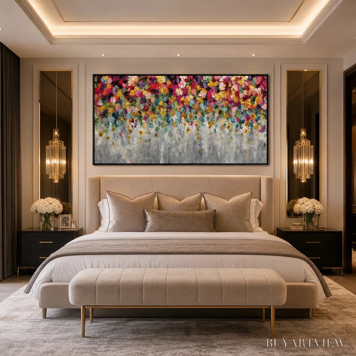 BUYARTVIEW Festival – Colorful Abstract Floral Impasto Painting - image 4